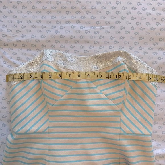 NWT Lilly Pulitzer Remi Striped Strapless Size 8 Dress in Cream and Turquoise - Picture 5 of 8
